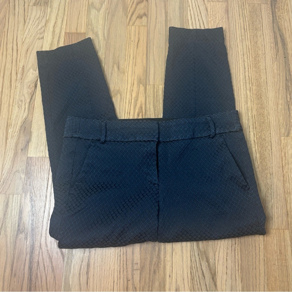 Ann Taylor Loft Marissa Skinny Pants Blue Black Textured 10